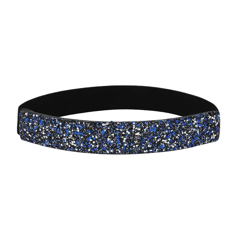 Ceinture à strass brillants colorés pour femme