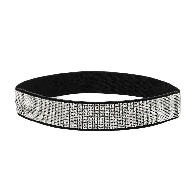 Ceinture à strass brillants colorés pour femme