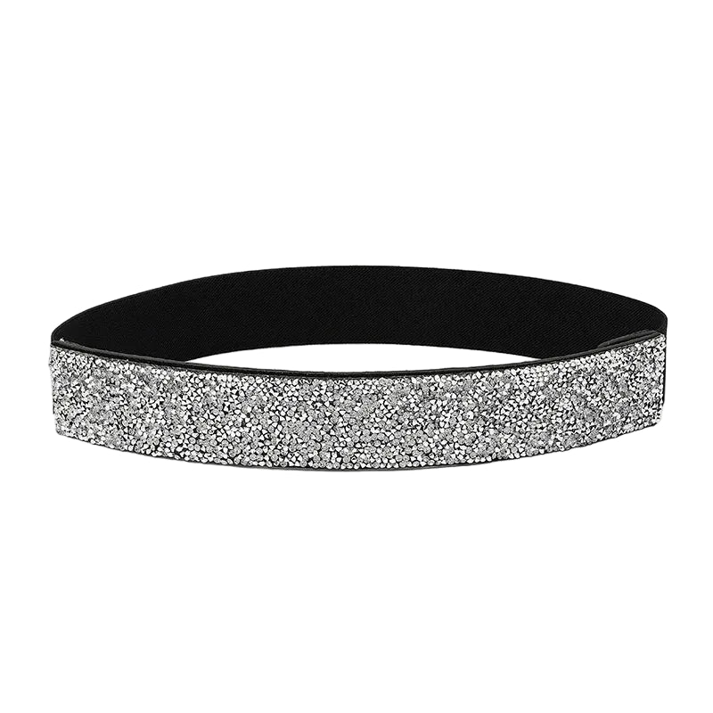 Ceinture à strass brillants colorés pour femme