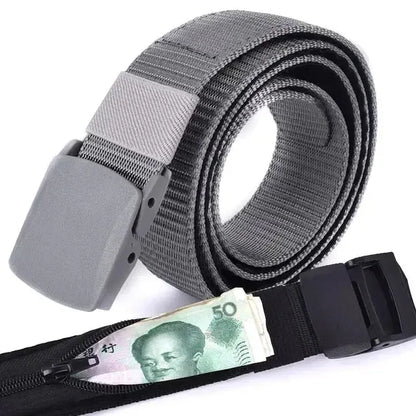 Ceinture cache billet à fermeture éclair pour femme