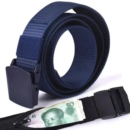 Ceinture cache billet à fermeture éclair pour femme