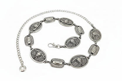 Ceinture chaîne en argent Vintage pour femme