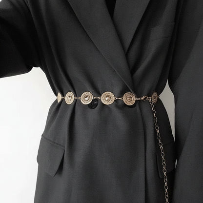 Ceinture chaîne or à boucle réglable pour femme