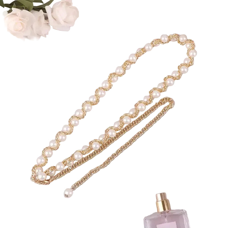 Ceinture chaîne perlée pour femme — style chic et délicat