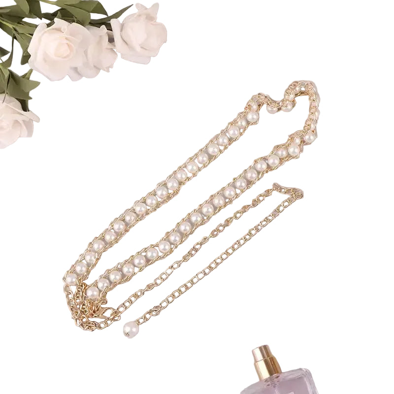 Ceinture chaîne perlée pour femme — style chic et délicat