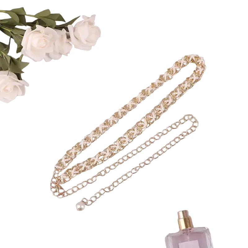 Ceinture chaîne perlée pour femme — style chic et délicat