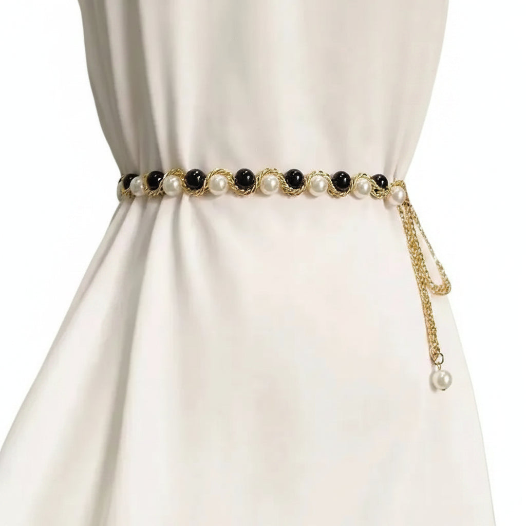 Ceinture chaîne perlée pour femme — style chic et délicat
