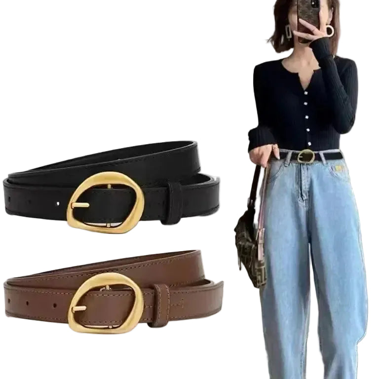 Ceinture classique en cuir pour femme – Boucle ardillon