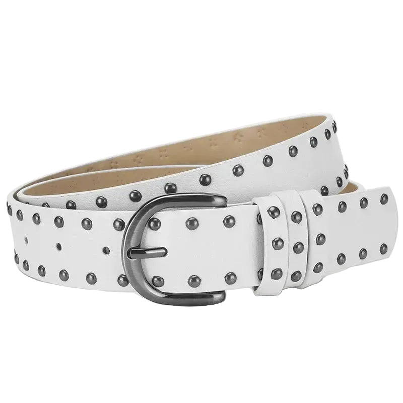 Ceinture cloutée féminine avec rivets et boucle à aiguille