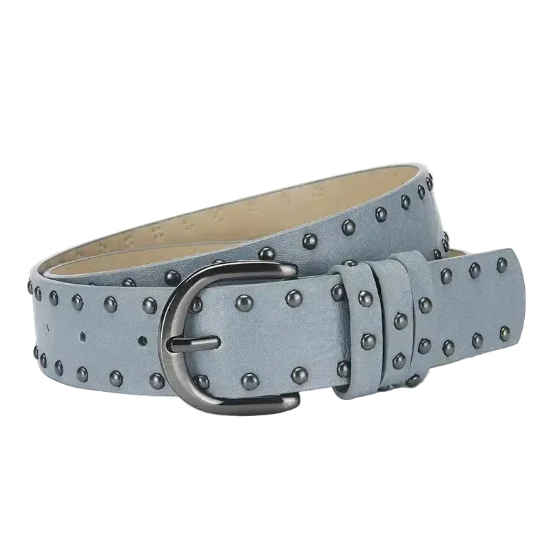 Ceinture cloutée féminine avec rivets et boucle à aiguille