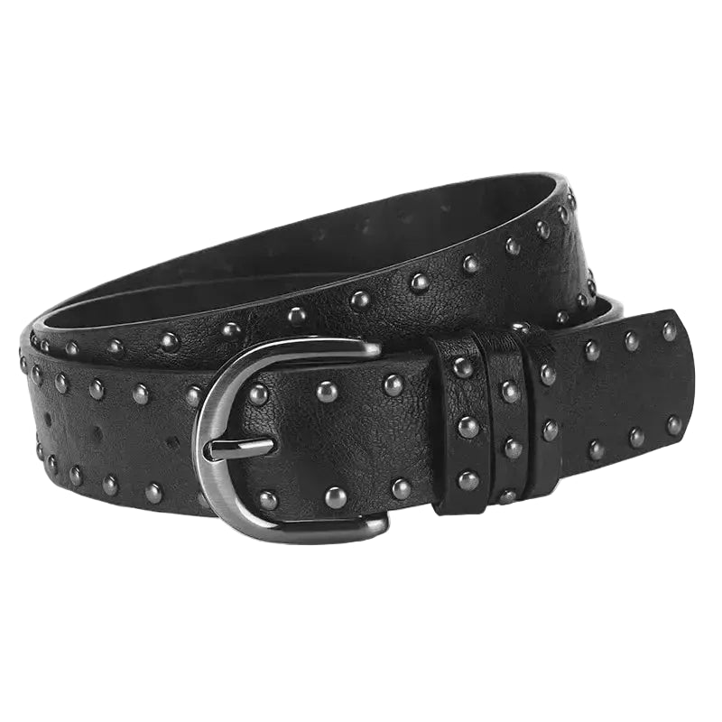 Ceinture cloutée féminine avec rivets et boucle à aiguille