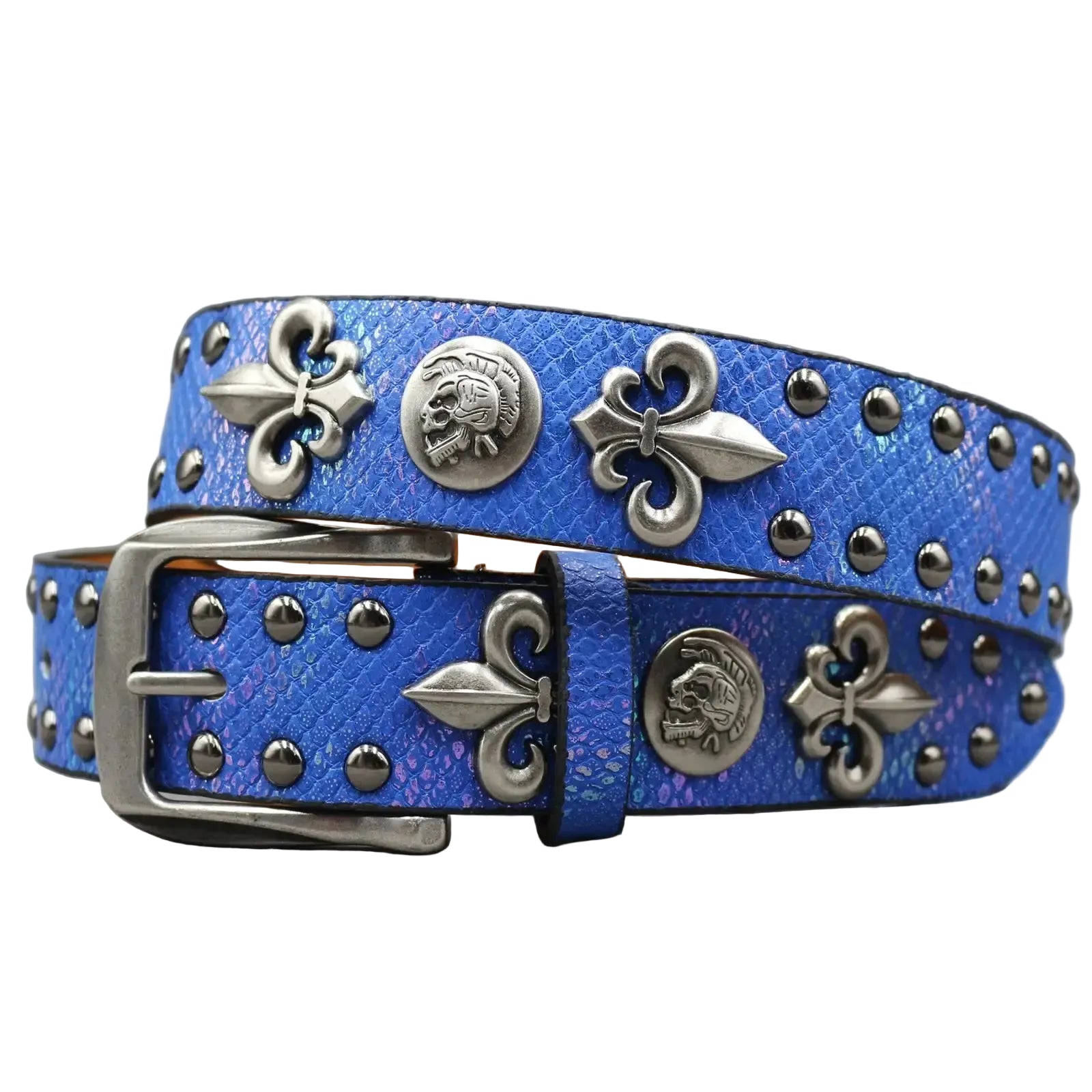 Ceinture cloutée pour femme – Rivets métalliques et croix dorée