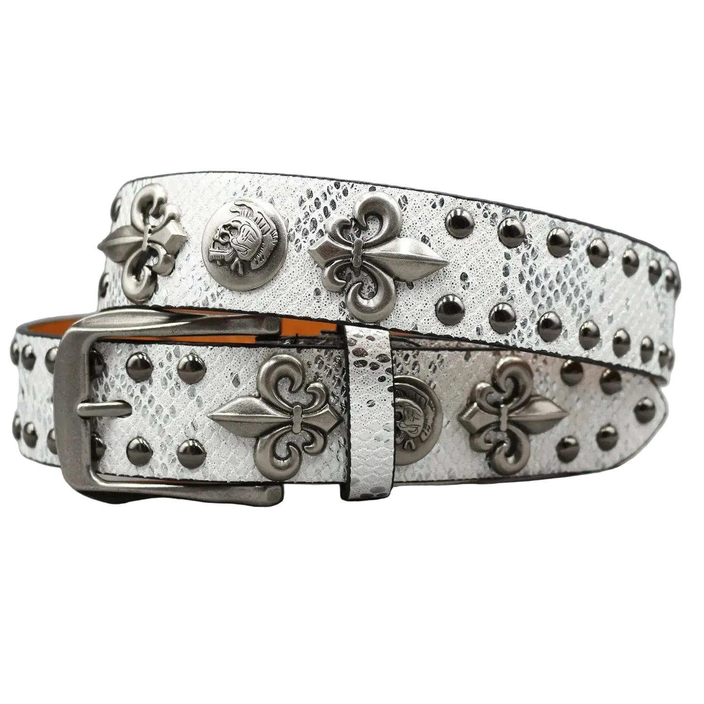 Ceinture cloutée pour femme – Rivets métalliques et croix dorée
