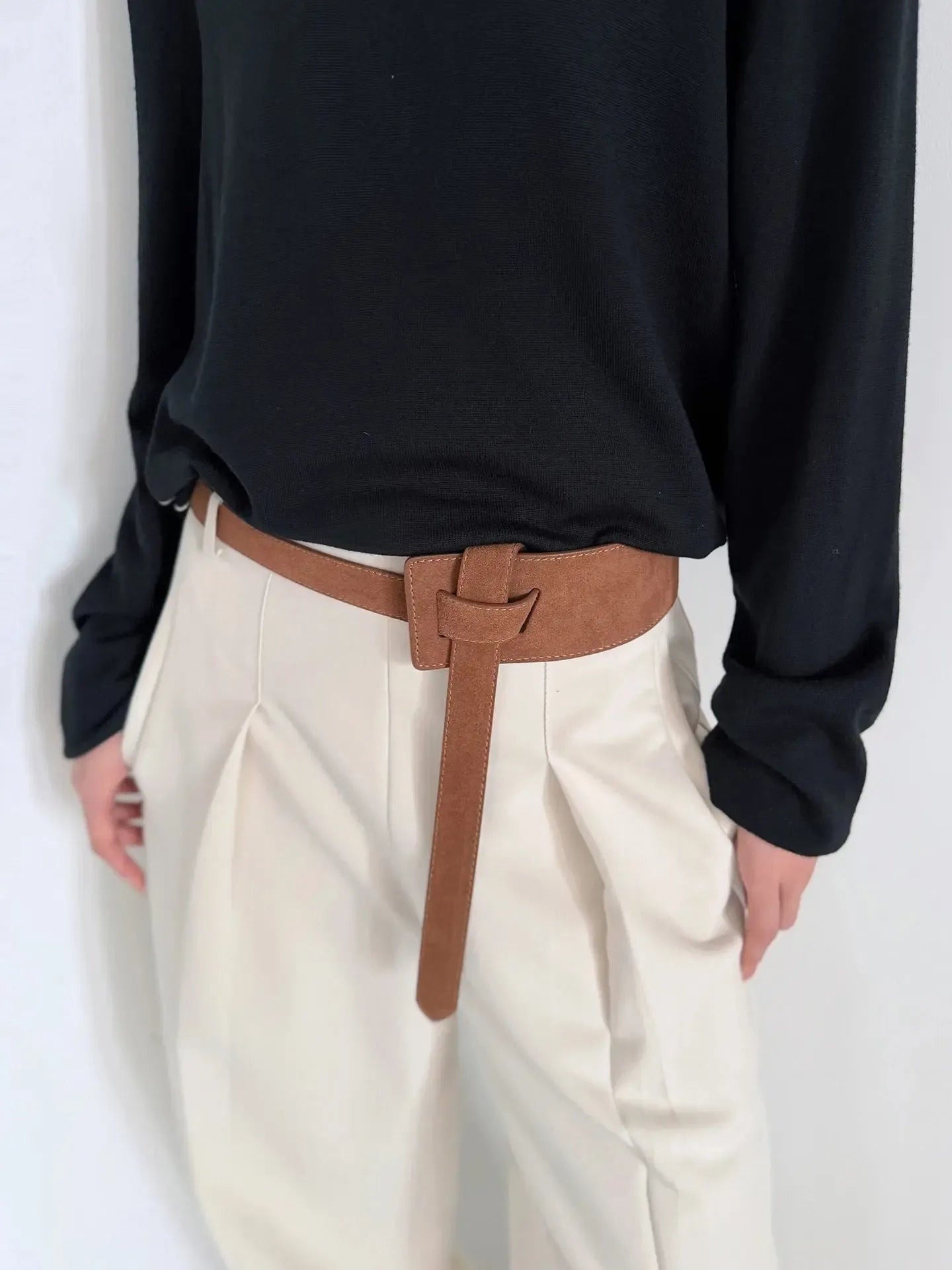 Ceinture corset en Daim pour Femme - Sangle Nouée