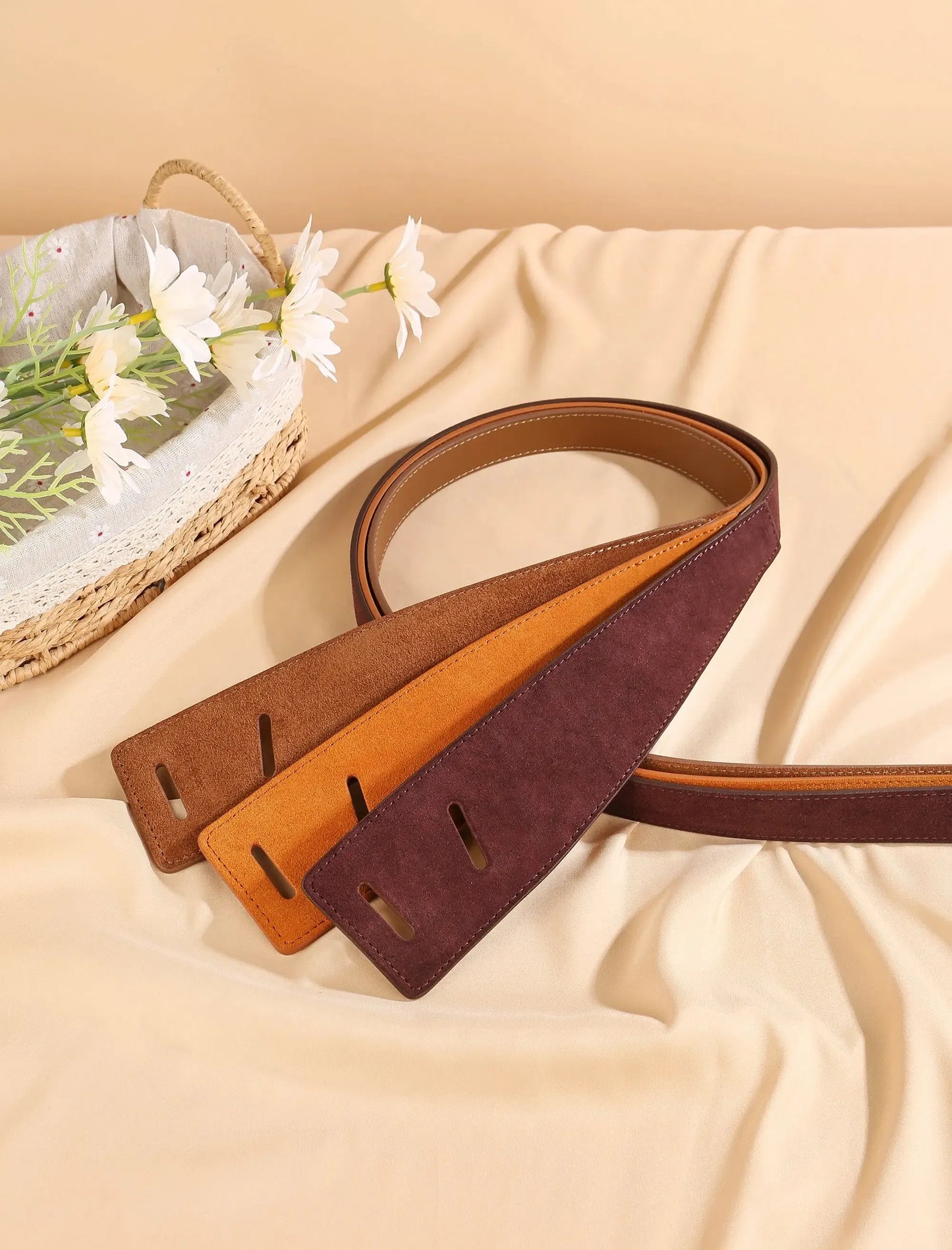 Ceinture corset en Daim pour Femme - Sangle Nouée
