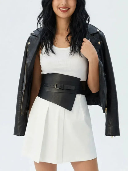 Ceinture corset large en cuir pour femme
