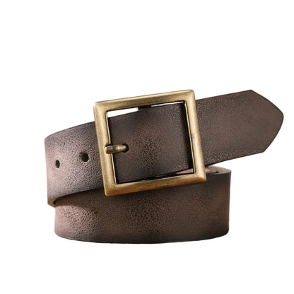 Ceinture cuir homme femme boucle métallique