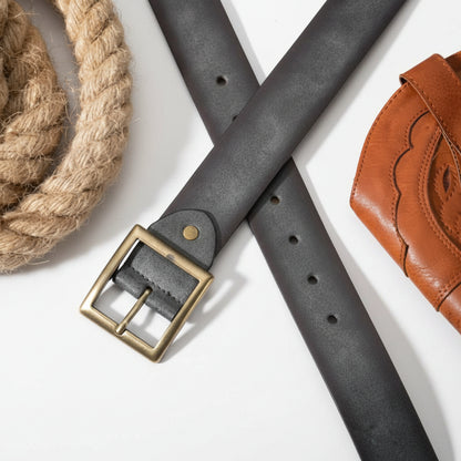 Ceinture cuir homme femme boucle métallique