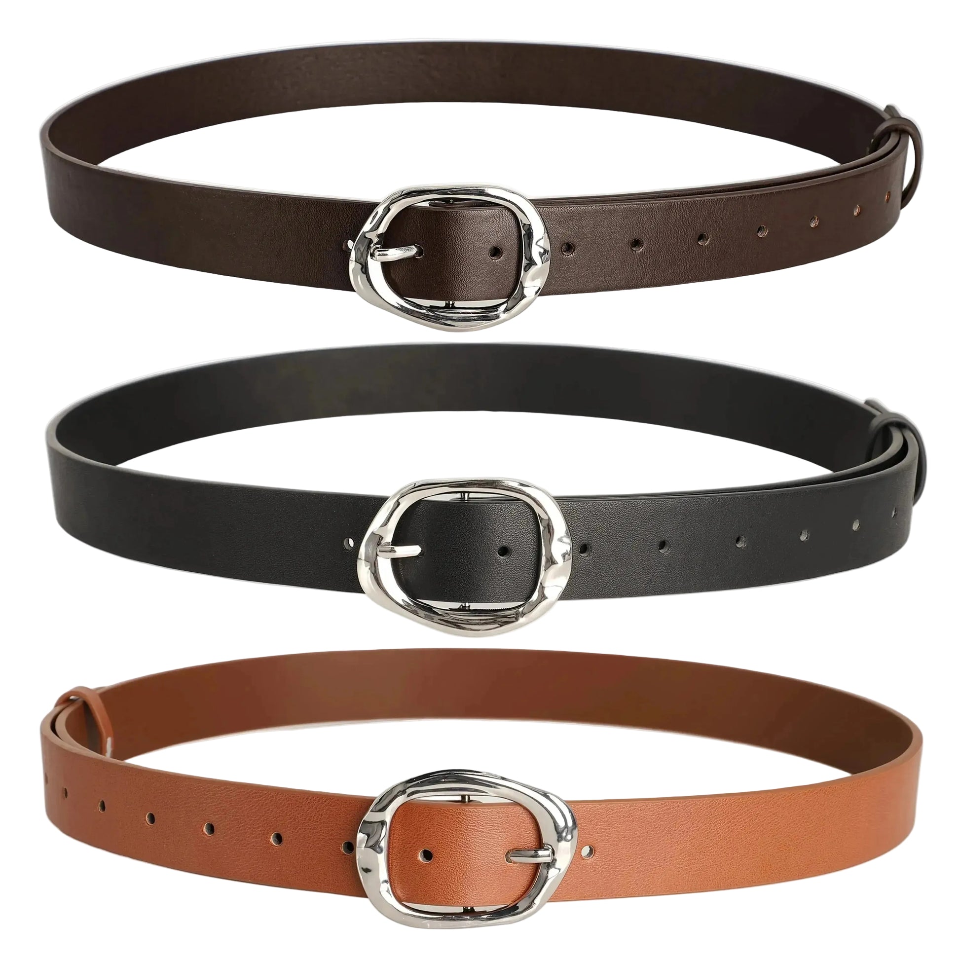 Ceinture de luxe grande taille pour femme – Style raffiné avec boucle argentée