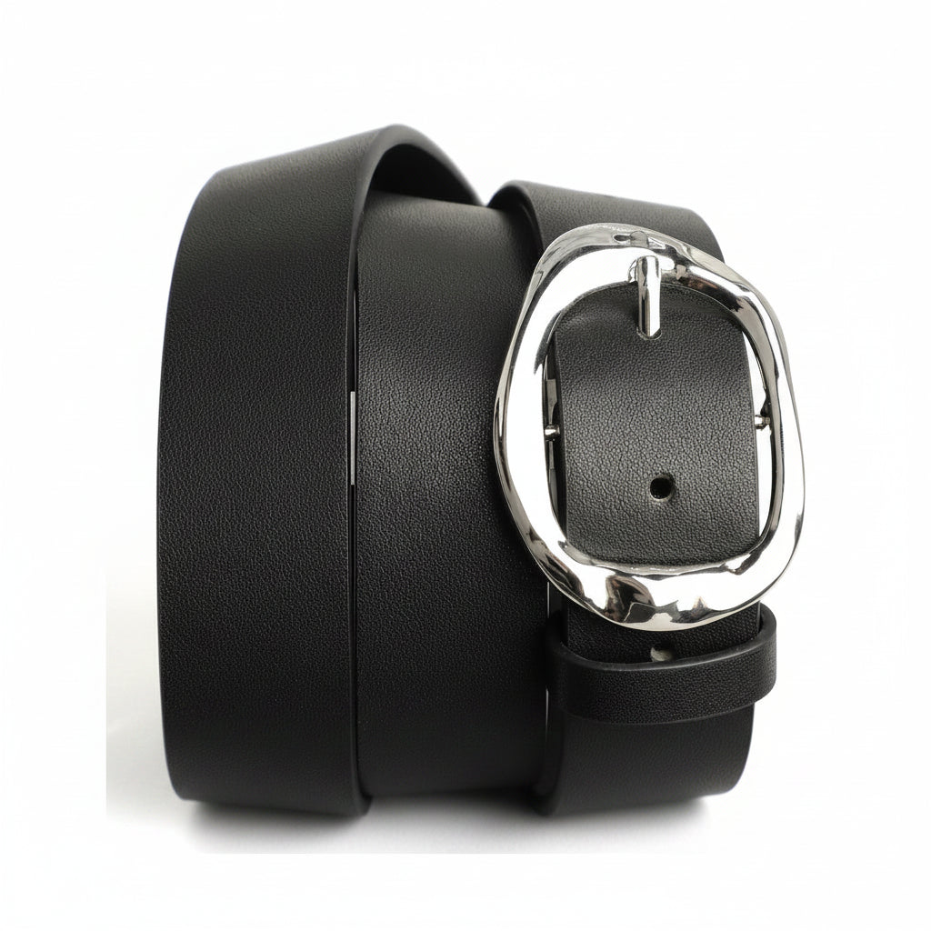 Ceinture de luxe grande taille pour femme – Style raffiné avec boucle argentée