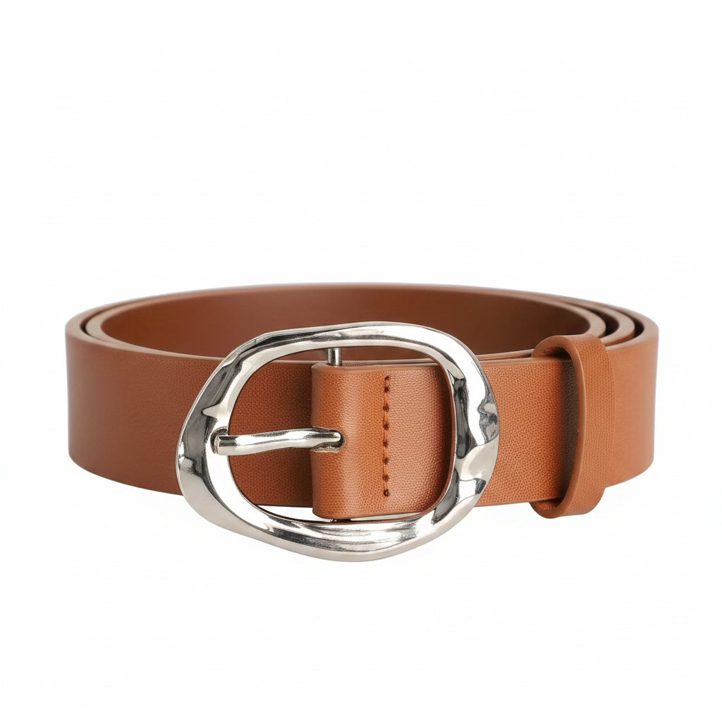 Ceinture de luxe grande taille pour femme – Style raffiné avec boucle argentée