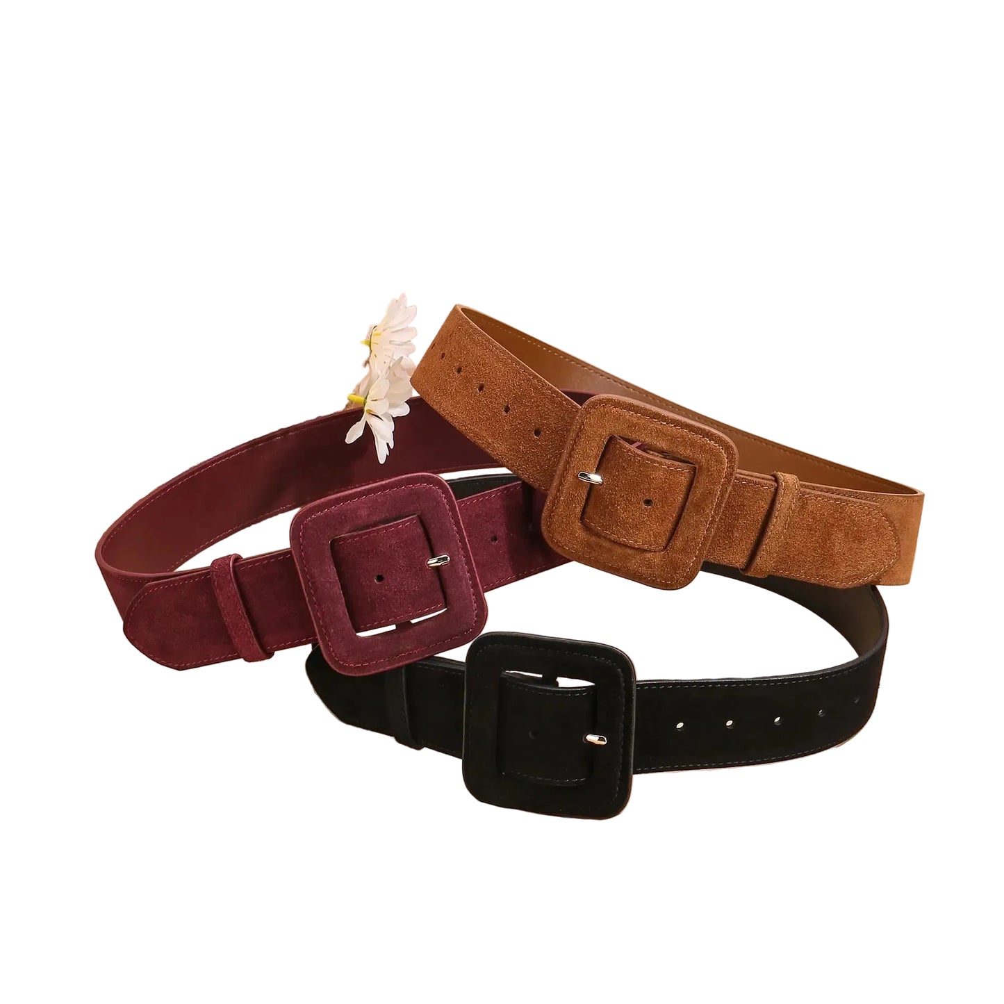 Ceinture de luxe pour femme avec boucle auto-couverte