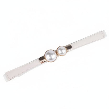 Ceinture de taille pour femme en cuir et chaîne de perles