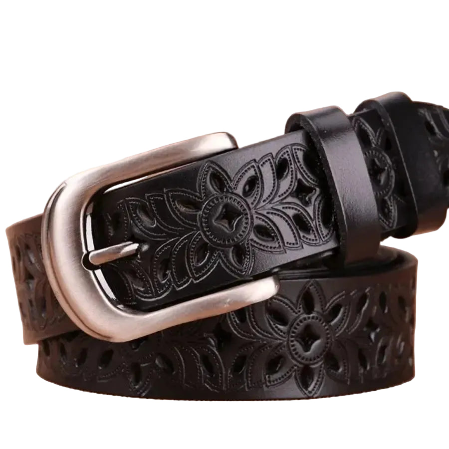 Ceinture en cuir ajouré pour femme