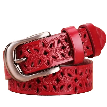 Ceinture en cuir ajouré pour femme