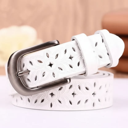 Ceinture en cuir ajouré pour femme