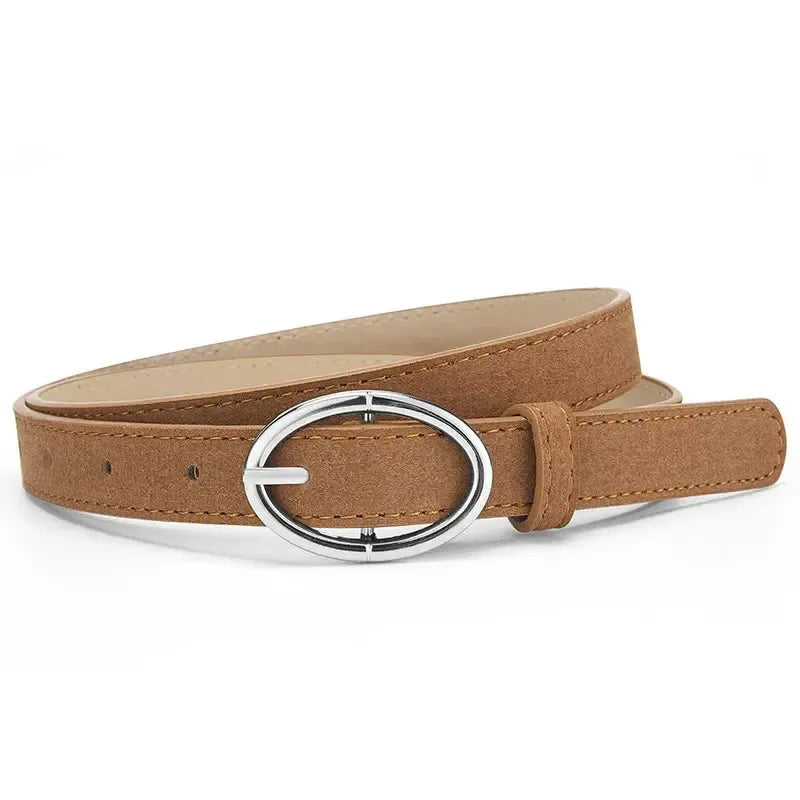 Ceinture en cuir givré gris pour femme