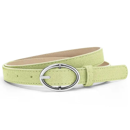 Ceinture en cuir givré gris pour femme