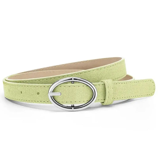 Ceinture en cuir givré gris pour femme
