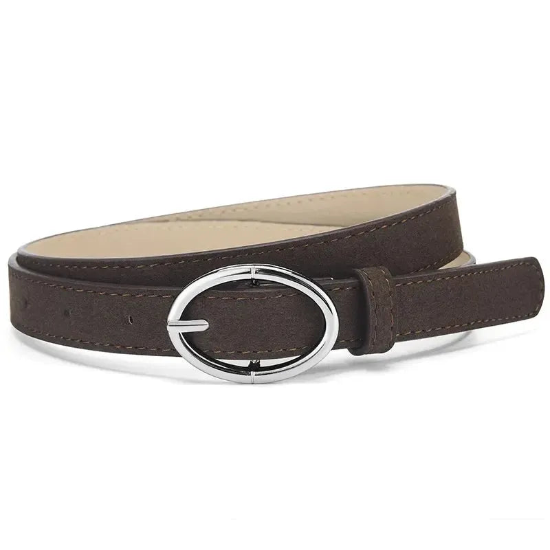 Ceinture en cuir givré gris pour femme