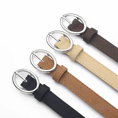 Ceinture en cuir givré gris pour femme