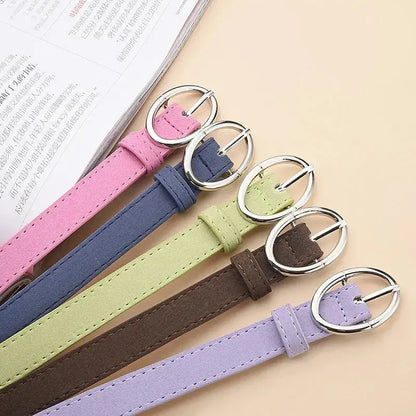 Ceinture en cuir givré gris pour femme