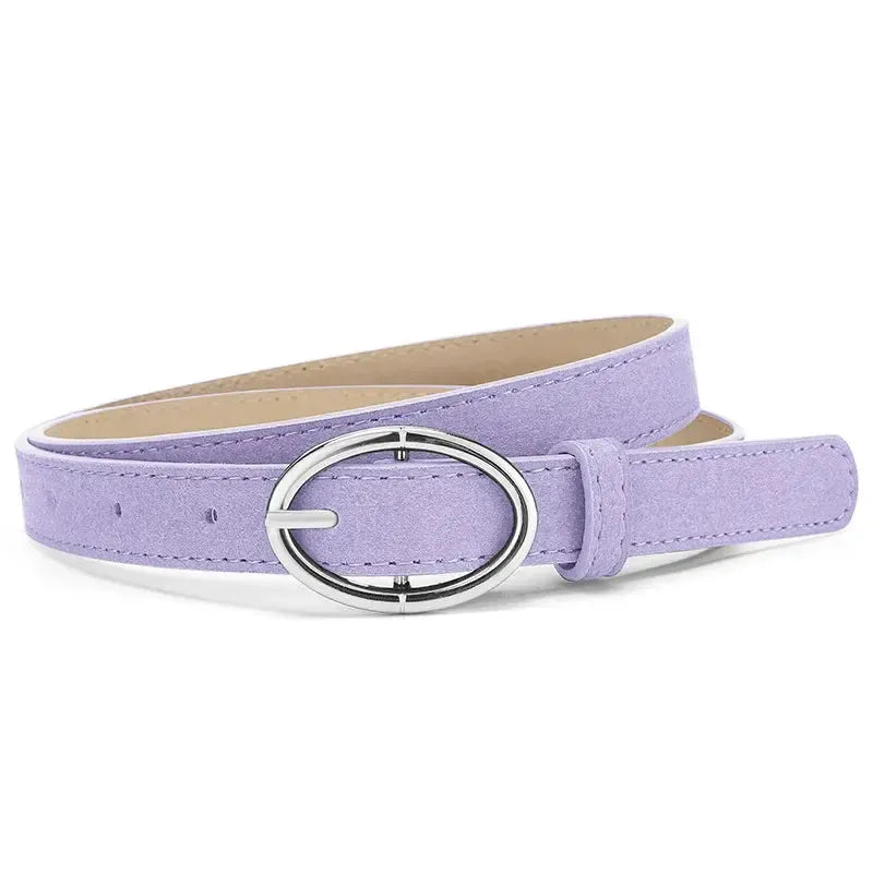 Ceinture en cuir givré gris pour femme