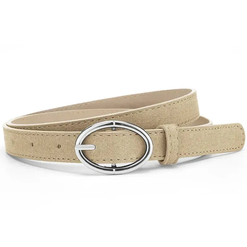 Ceinture en cuir givré gris pour femme