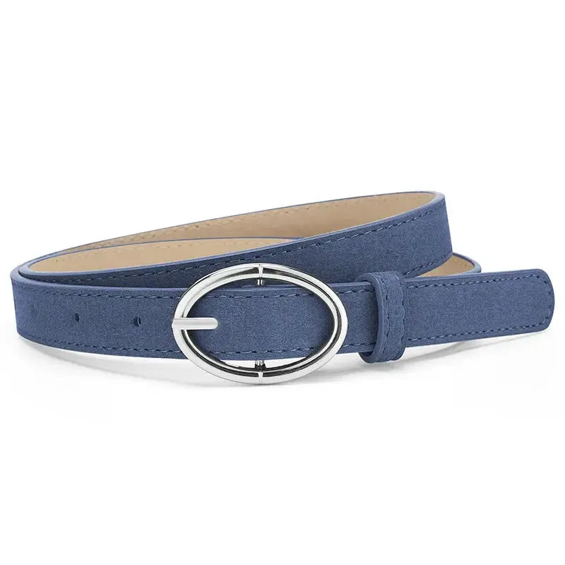 Ceinture en cuir givré gris pour femme