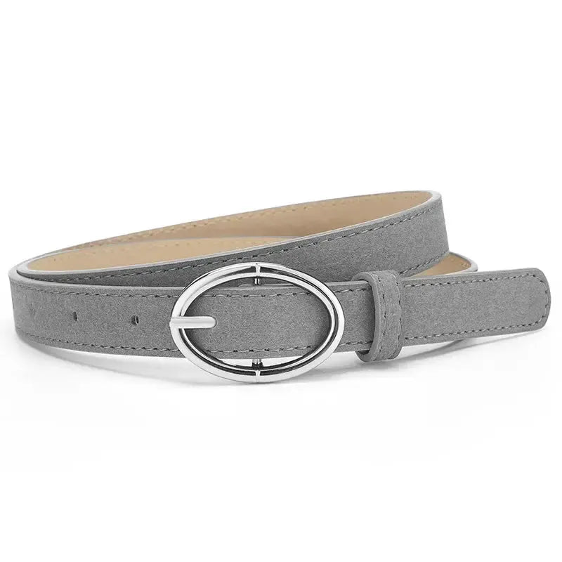 Ceinture en cuir givré gris pour femme