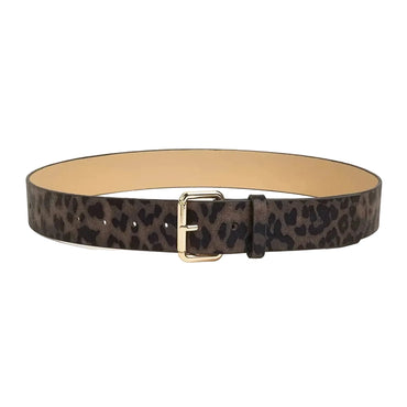 Ceinture en cuir imprimé léopard pour femme – Boucle Ardillon simple