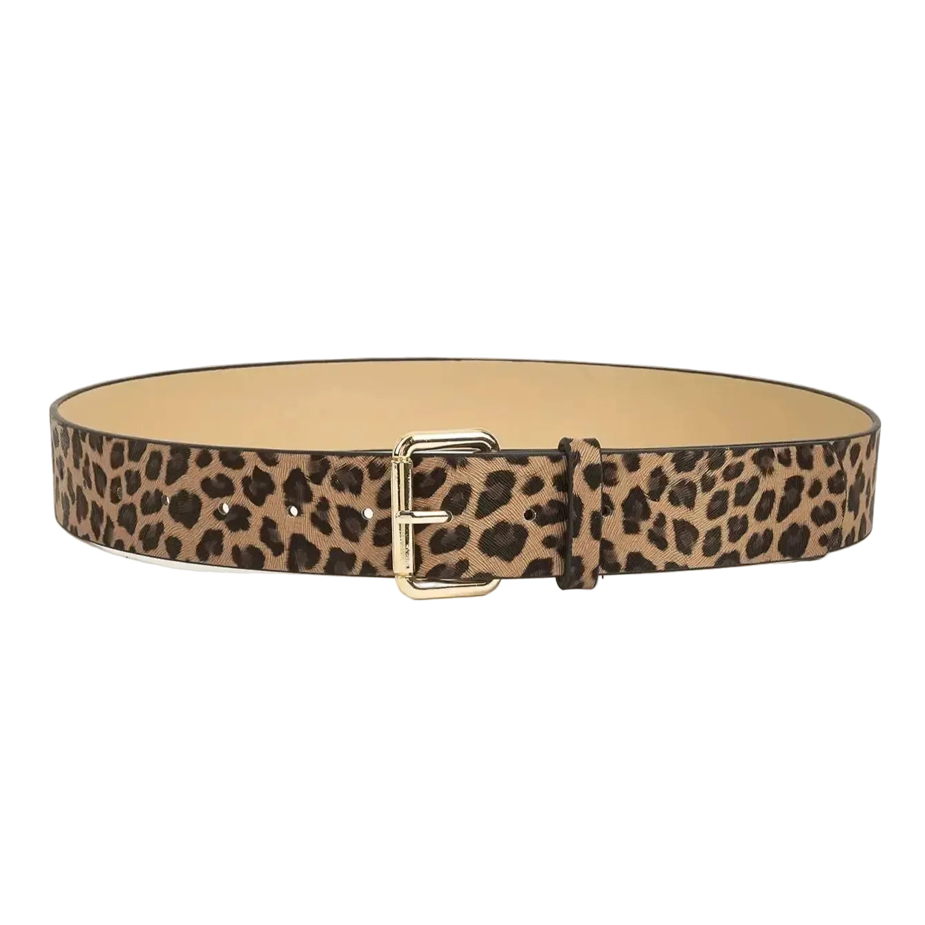 Ceinture en cuir imprimé léopard pour femme – Boucle Ardillon simple