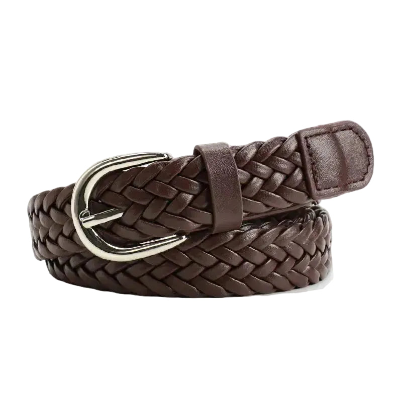 Ceinture en cuir tressée pour femme