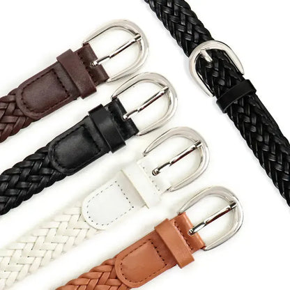 Ceinture en cuir tressée pour femme