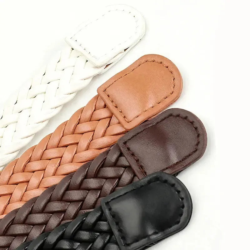 Ceinture en cuir tressée pour femme
