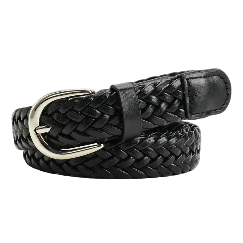 Ceinture en cuir tressée pour femme