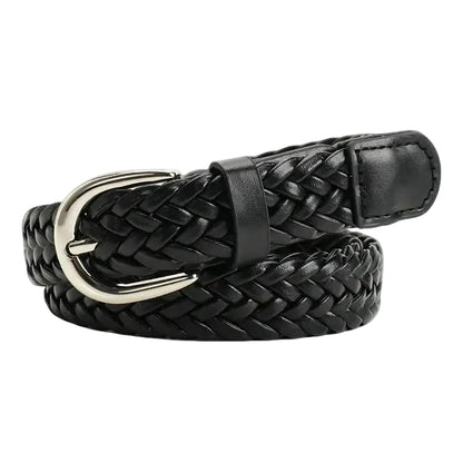 Ceinture en cuir tressée pour femme