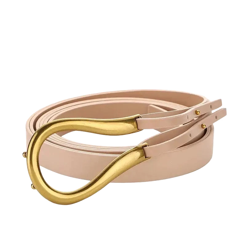 Ceinture en cuir véritable femme – Boucle en métal U de luxe
