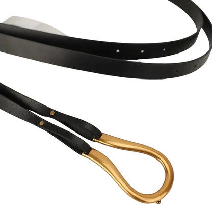 Ceinture en cuir véritable femme – Boucle en métal U de luxe
