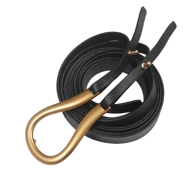 Ceinture en cuir véritable femme – Boucle en métal U de luxe